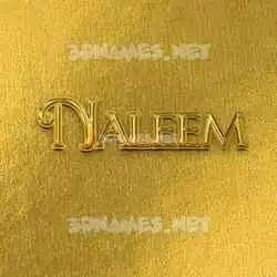 naleem in All Gold style - 3D name wallpaper