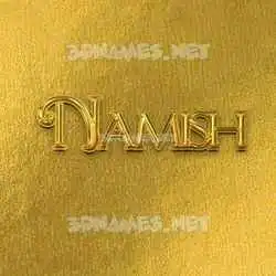 namish in All Gold style - 3D name wallpaper