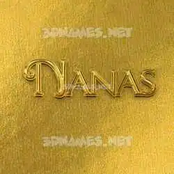 nanas in All Gold style - 3D name wallpaper