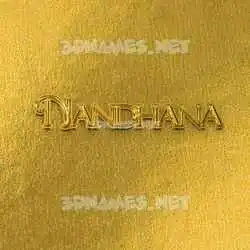 nandhana in All Gold style - 3D name wallpaper