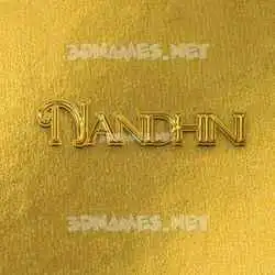 nandhini in All Gold style - 3D name wallpaper