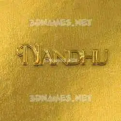 nandhu in All Gold style - 3D name wallpaper