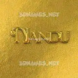 nandu in All Gold style - 3D name wallpaper