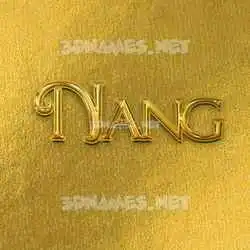 nang in All Gold style - 3D name wallpaper