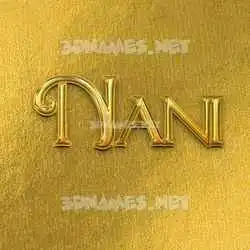 nani in All Gold style - 3D name wallpaper