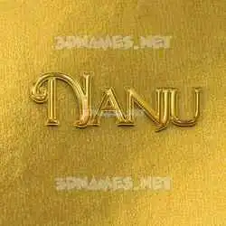 nanju in All Gold style - 3D name wallpaper