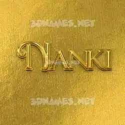 nanki in All Gold style - 3D name wallpaper