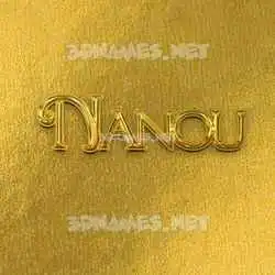 nanou in All Gold style - 3D name wallpaper