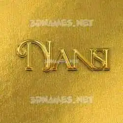 nansi in All Gold style - 3D name wallpaper