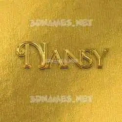 nansy in All Gold style - 3D name wallpaper