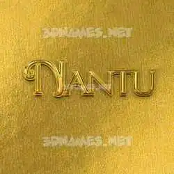 nantu in All Gold style - 3D name wallpaper