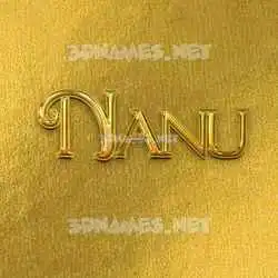 nanu in All Gold style - 3D name wallpaper