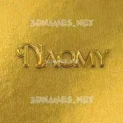 naomy in All Gold style - 3D name wallpaper