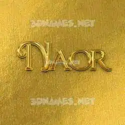 naor in All Gold style - 3D name wallpaper