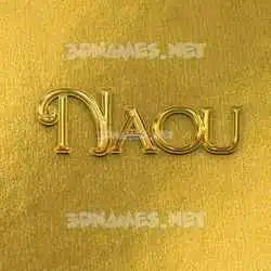 naou in All Gold style - 3D name wallpaper