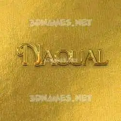 naoual in All Gold style - 3D name wallpaper