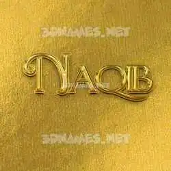 naqib in All Gold style - 3D name wallpaper