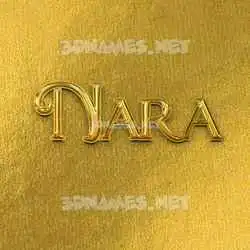 nara in All Gold style - 3D name wallpaper