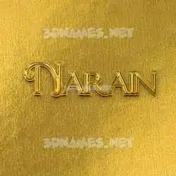 narain in All Gold style - 3D name wallpaper