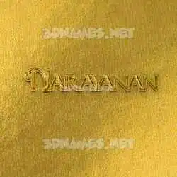 narayanan in All Gold style - 3D name wallpaper