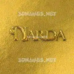 narda in All Gold style - 3D name wallpaper