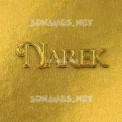 narek in All Gold style - 3D name wallpaper
