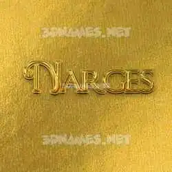 narges in All Gold style - 3D name wallpaper