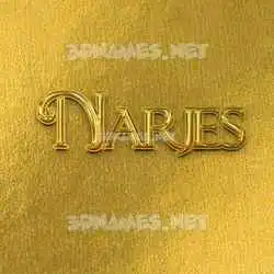 narjes in All Gold style - 3D name wallpaper