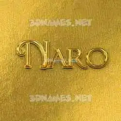 naro in All Gold style - 3D name wallpaper