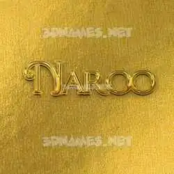 naroo in All Gold style - 3D name wallpaper