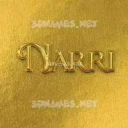 narri in All Gold style - 3D name wallpaper