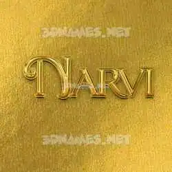 narvi in All Gold style - 3D name wallpaper