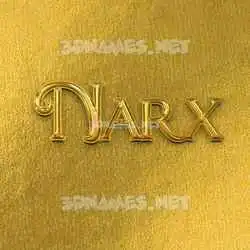narx in All Gold style - 3D name wallpaper