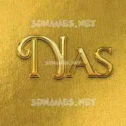 nas in All Gold style - 3D name wallpaper