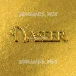 naseer in All Gold style - 3D name wallpaper