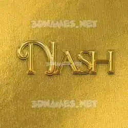 nash in All Gold style - 3D name wallpaper