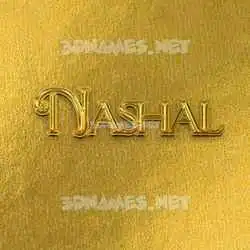 nashal in All Gold style - 3D name wallpaper