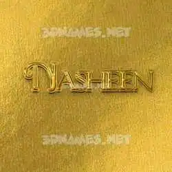 nasheen in All Gold style - 3D name wallpaper