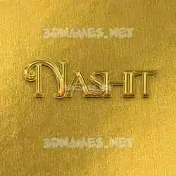 nashit in All Gold style - 3D name wallpaper