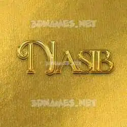 nasib in All Gold style - 3D name wallpaper