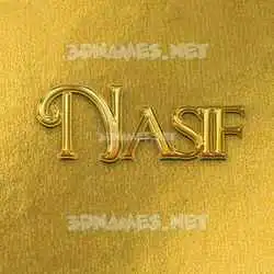 nasif in All Gold style - 3D name wallpaper