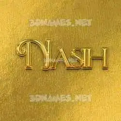 nasih in All Gold style - 3D name wallpaper