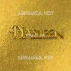 nasleen in All Gold style - 3D name wallpaper