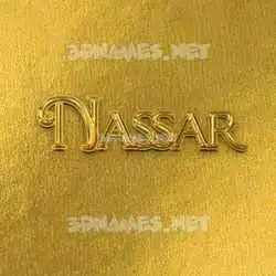 nassar in All Gold style - 3D name wallpaper