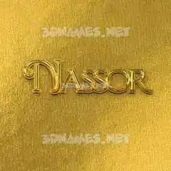 nassor in All Gold style - 3D name wallpaper