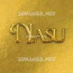 nasu in All Gold style - 3D name wallpaper