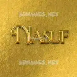 nasuf in All Gold style - 3D name wallpaper
