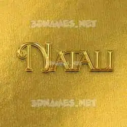 natali in All Gold style - 3D name wallpaper