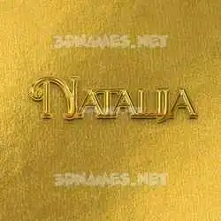natalija in All Gold style - 3D name wallpaper