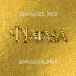 natasa in All Gold style - 3D name wallpaper